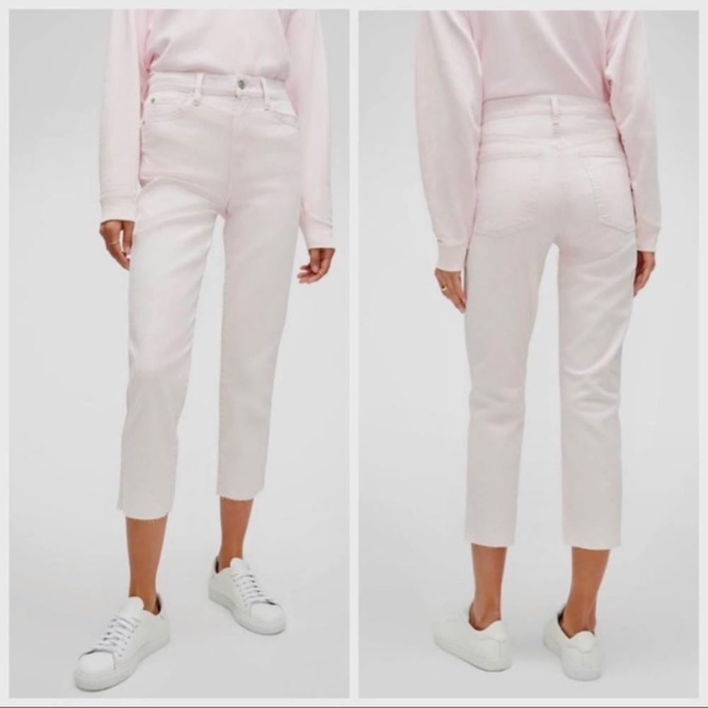 Mineral Pink Cropped Straight Jeans NWOT